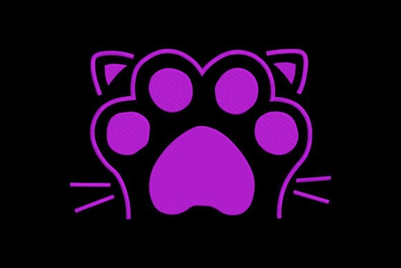 Cat Paw Embroidery Purple Cat Paw Print Review