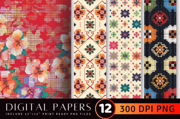 Cross Stitch Embroidery Digital Paper Review