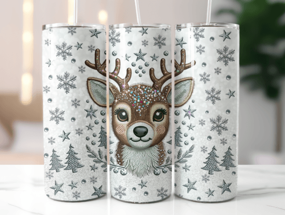 Faux Embroidery Deer Christmas Tumbler Review