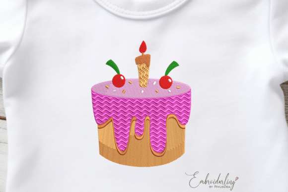 Review: Birthday Cake Embroidery File 4 Sizes
