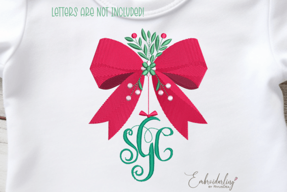 Review: Christmas Bow Monogram Frame Embroidery