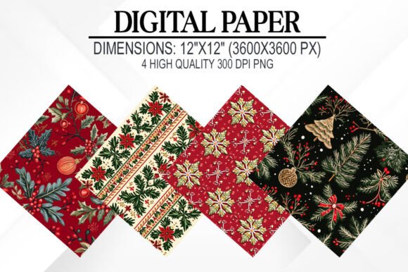 Review: Christmas Embroidery Digital Papers for Gifts