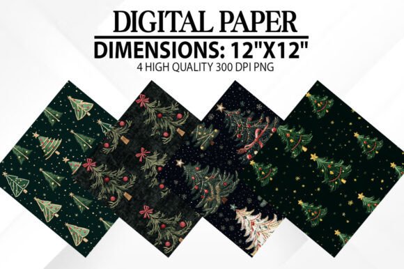Review: Christmas Tree Embroidery Digital Papers
