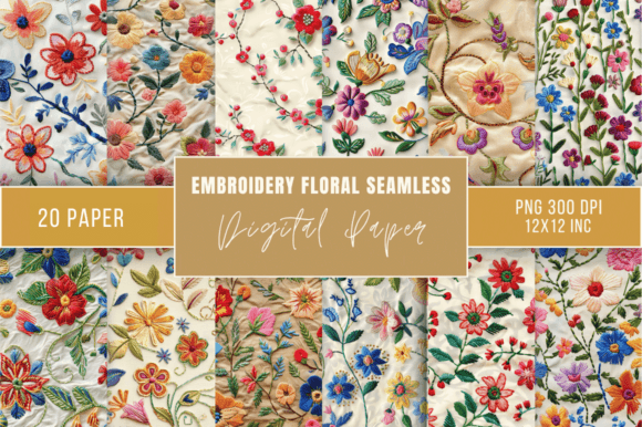 Review: Embroidery Floral Seamless Paper Bundle