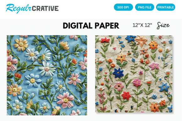 Review: Embroidery Floral Seamless Paper Print for Apparel