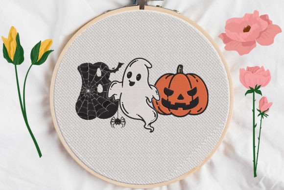 Reviewing Boo Ghost Pumpkin Embroidery for Boutique Sweatshirts