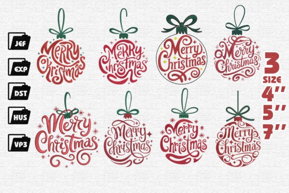 Reviewing Set of 8 Merry Christmas Embroidery