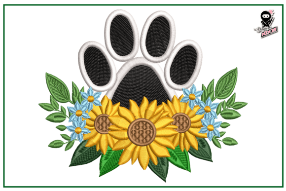 Sunflower with Paw Print Embroidery: A Holiday Review